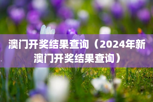 澳门开奖结果查询（2024年新澳门开奖结果查询）