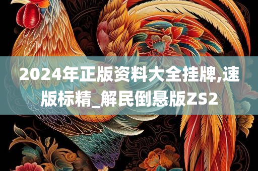 2024年正版资料大全挂牌,速版标精_解民倒悬版ZS2