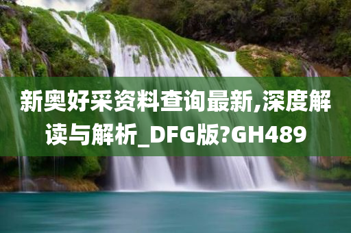 新奥好采资料查询最新,深度解读与解析_DFG版?GH489