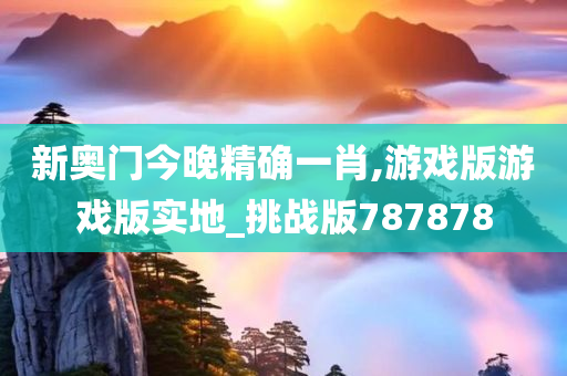 新奥门今晚精确一肖,游戏版游戏版实地_挑战版787878