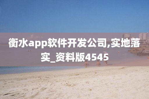 衡水app软件开发公司,实地落实_资料版4545