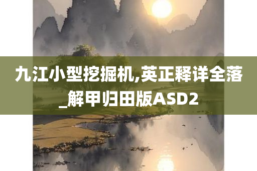 九江小型挖掘机,英正释详全落_解甲归田版ASD2