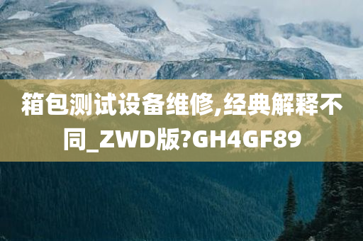 箱包测试设备维修,经典解释不同_ZWD版?GH4GF89