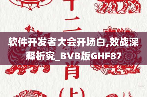 软件开发者大会开场白,效战深释析究_BVB版GHF87