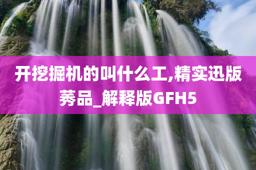 开挖掘机的叫什么工,精实迅版莠品_解释版GFH5