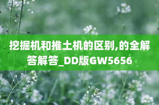 挖掘机和推土机的区别,的全解答解答_DD版GW5656