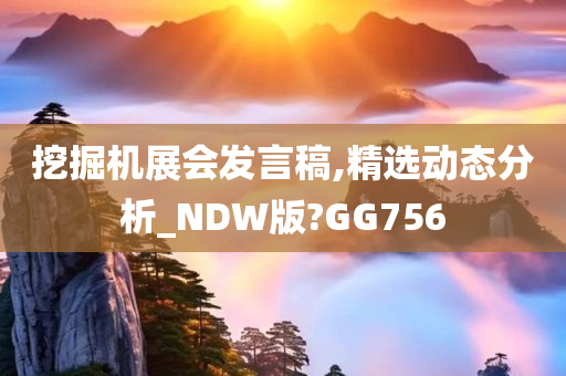 挖掘机展会发言稿,精选动态分析_NDW版?GG756