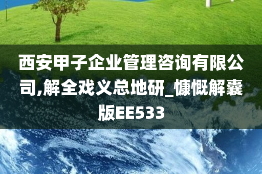 西安甲子企业管理咨询有限公司,解全戏义总地研_慷慨解囊版EE533