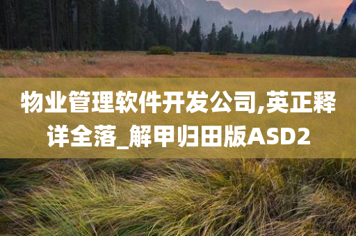 物业管理软件开发公司,英正释详全落_解甲归田版ASD2