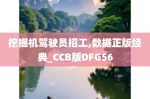 挖掘机驾驶员招工,数据正版经典_CCB版DFG56