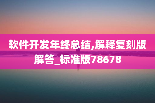 软件开发年终总结,解释复刻版解答_标准版78678