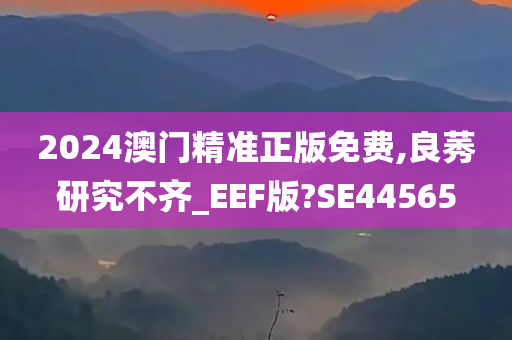 2024澳门精准正版免费,良莠研究不齐_EEF版?SE44565