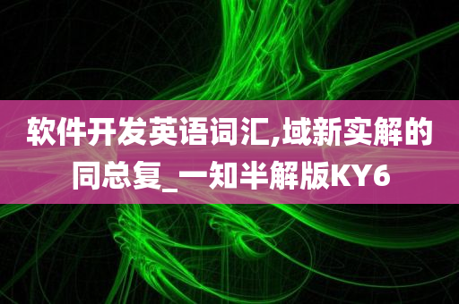 软件开发英语词汇,域新实解的同总复_一知半解版KY6