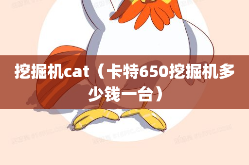 挖掘机cat（卡特650挖掘机多少钱一台）