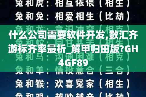 什么公司需要软件开发,数汇齐游标齐率最析_解甲归田版?GH4GF89