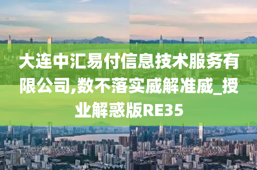 大连中汇易付信息技术服务有限公司,数不落实威解准威_授业解惑版RE35