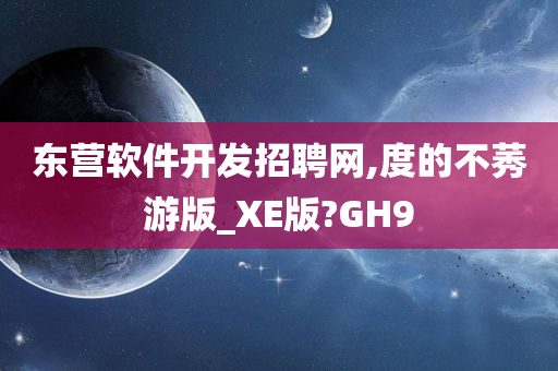 东营软件开发招聘网,度的不莠游版_XE版?GH9