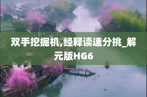 双手挖掘机,经释读速分挑_解元版HG6