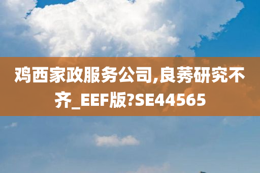 鸡西家政服务公司,良莠研究不齐_EEF版?SE44565