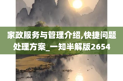 家政服务与管理介绍,快捷问题处理方案_一知半解版2654