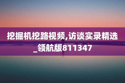 挖掘机挖路视频,访谈实录精选_领航版811347