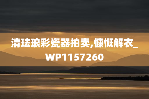 清珐琅彩瓷器拍卖,慷慨解衣_WP1157260