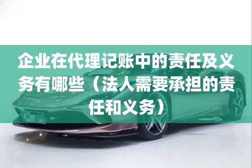 企业在代理记账中的责任及义务有哪些（法人需要承担的责任和义务）