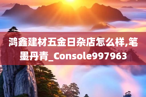 鸿鑫建材五金日杂店怎么样,笔墨丹青_Console997963