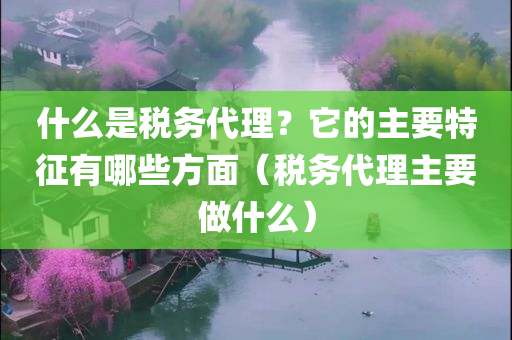 什么是税务代理？它的主要特征有哪些方面（税务代理主要做什么）