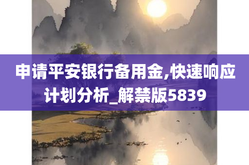 申请平安银行备用金,快速响应计划分析_解禁版5839