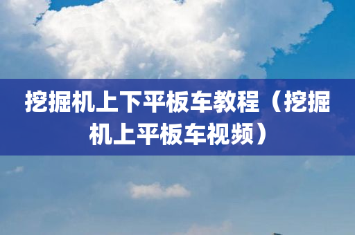 挖掘机上下平板车教程（挖掘机上平板车视频）