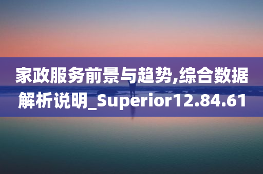 家政服务前景与趋势,综合数据解析说明_Superior12.84.61