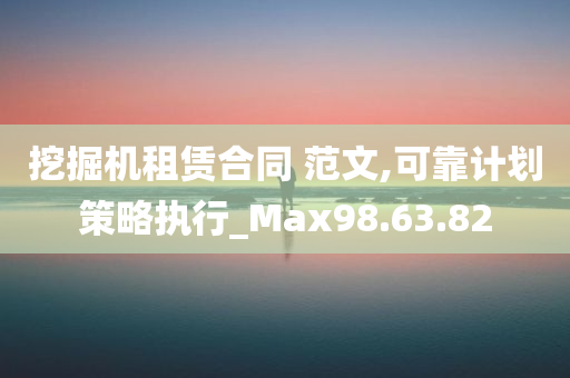 挖掘机租赁合同 范文,可靠计划策略执行_Max98.63.82