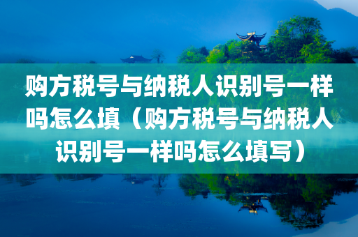 购方税号与纳税人识别号一样吗怎么填（购方税号与纳税人识别号一样吗怎么填写）