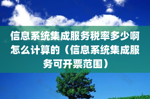 信息系统集成服务税率多少啊怎么计算的（信息系统集成服务可开票范围）