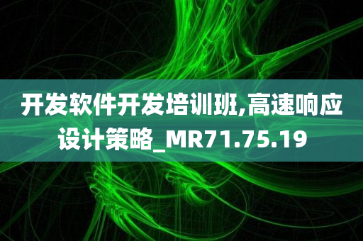 开发软件开发培训班,高速响应设计策略_MR71.75.19