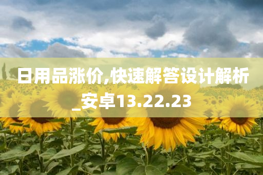 日用品涨价,快速解答设计解析_安卓13.22.23