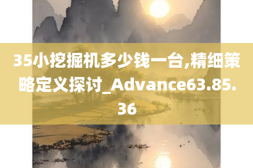 35小挖掘机多少钱一台,精细策略定义探讨_Advance63.85.36