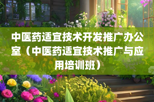 中医药适宜技术开发推广办公室（中医药适宜技术推广与应用培训班）