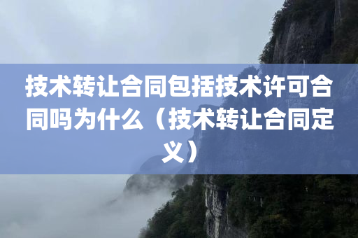 技术转让合同包括技术许可合同吗为什么（技术转让合同定义）