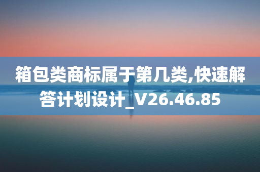 箱包类商标属于第几类,快速解答计划设计_V26.46.85