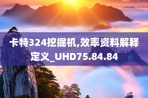 卡特324挖掘机,效率资料解释定义_UHD75.84.84