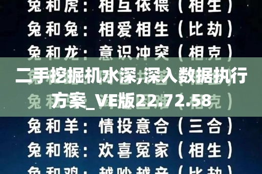 二手挖掘机水深,深入数据执行方案_VE版22.72.58