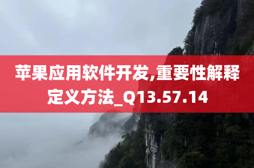 苹果应用软件开发,重要性解释定义方法_Q13.57.14