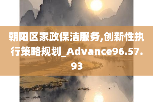 朝阳区家政保洁服务,创新性执行策略规划_Advance96.57.93