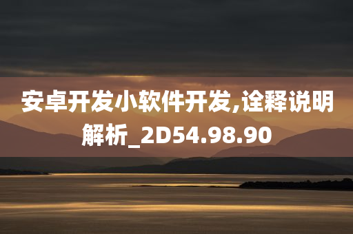 安卓开发小软件开发,诠释说明解析_2D54.98.90