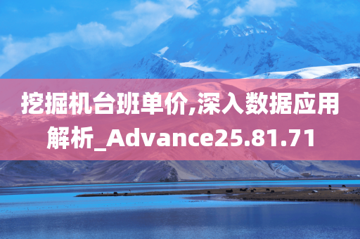 挖掘机台班单价,深入数据应用解析_Advance25.81.71