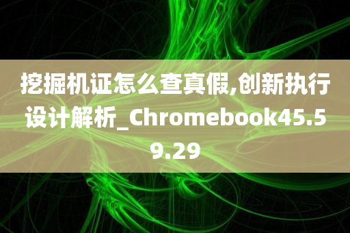 挖掘机证怎么查真假,创新执行设计解析_Chromebook45.59.29