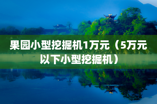 果园小型挖掘机1万元（5万元以下小型挖掘机）